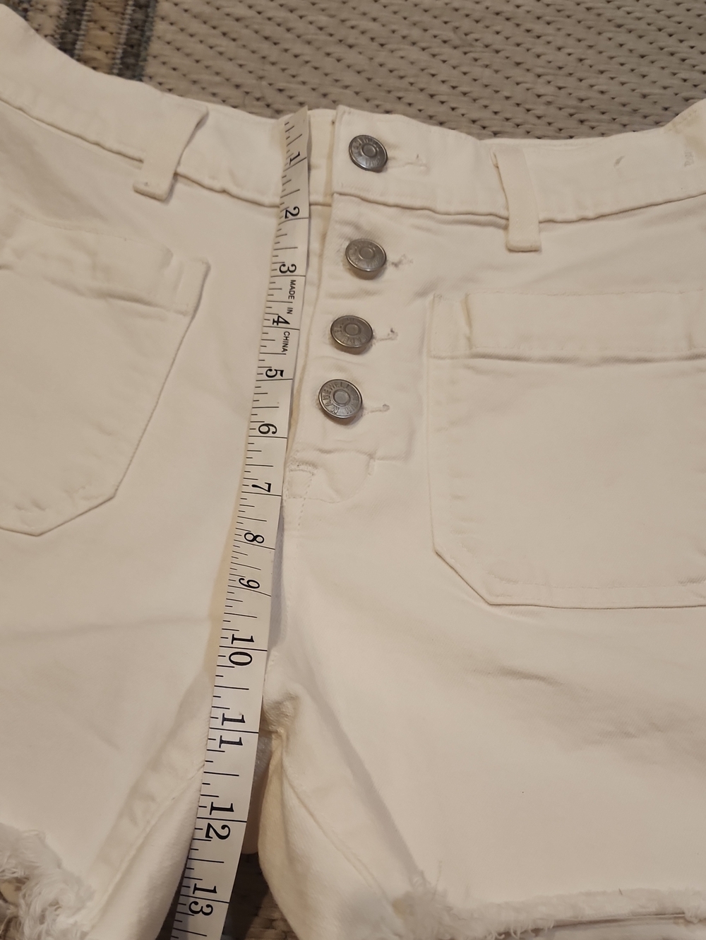 Madewell White High-Rise Button-Front Denim Shorts - Picture 6 of 8